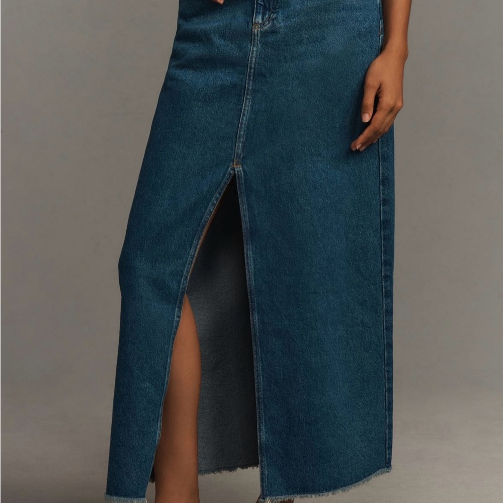 Pilcro Blue Denim Midi Skirt